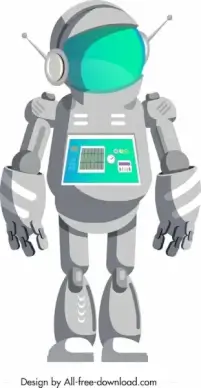 spaceman icon shiny modern colored costume decor