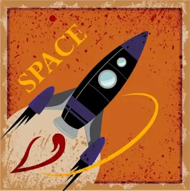 spaceship drawing classical grunge decor