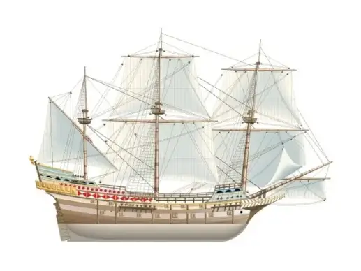 ancient sailboat model vector illustration