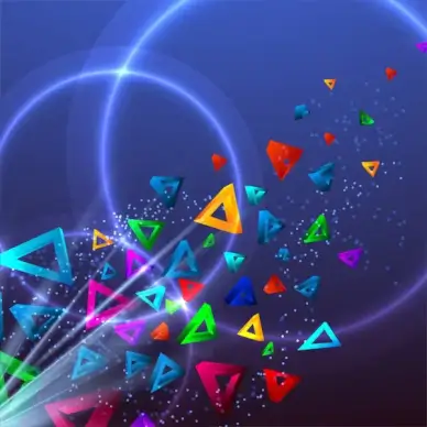 sparkle background with colorful triangles and light