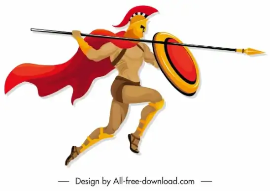 spartan knight icon attacking gesture motion design