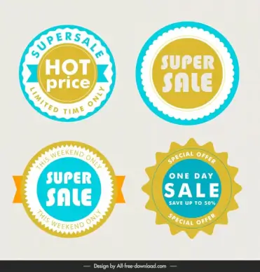 special offer stamp tempaltes elegant flat circle shapes