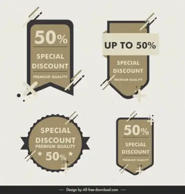 special offer stamp templates collection flat classical design