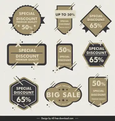 special offer stamps collection flat classic geometric shapes