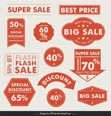 special offer stamps collection flat classic shapes