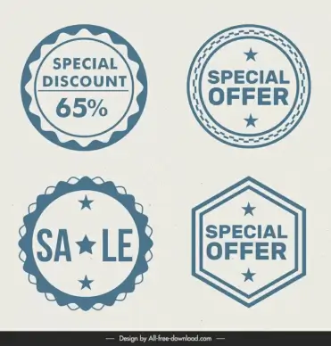special offer stamps collection flat geometric shapes