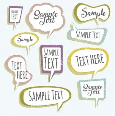 speech baubles labels collection flat colored decor
