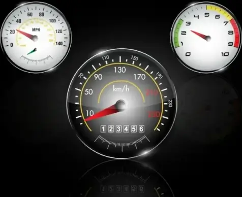 speedometer icons shiny flat round design