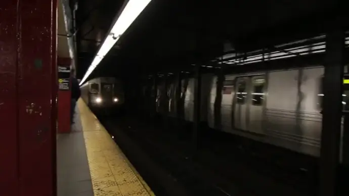 speedy modern metro at station