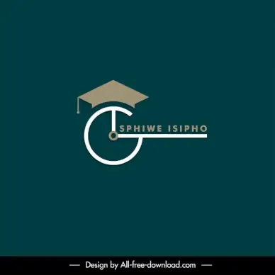 sphiwe isipho logotype modern elegant flat graduation hat clock outline