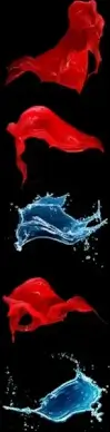 splash of red and blue pigments definition picture