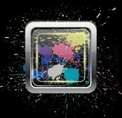 splashing colorful paint background grunge decoration square frame