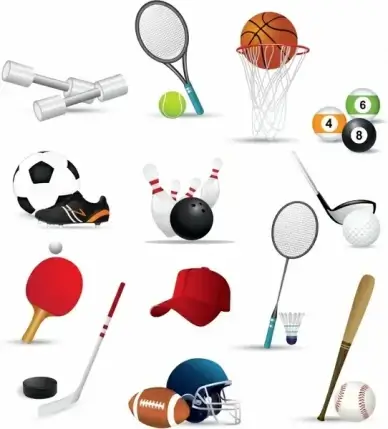 sports icons modern colored symbols sketch