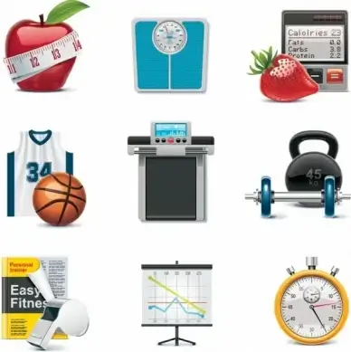 healthcare icons templates shiny modern symbols realistic sketch