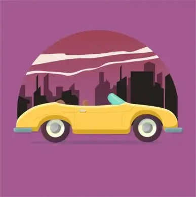 sport racing car illustration in retro style