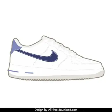sport shoes template flat sketch 