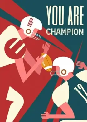 sports banner football players icon classical design