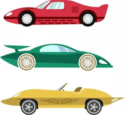 sports cars design isolated on white background