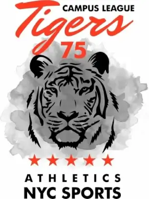 sports league advertisement tiger icon grunge decor