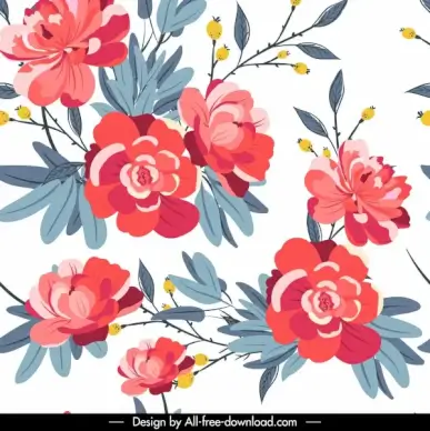 spring background colorful blooming petals sketch