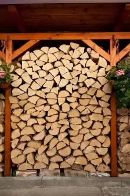 stack of wood for winter