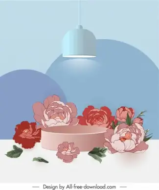 stage background elegant classic petals lights decor