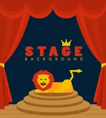stage decoration template 3d colored decor lion icon
