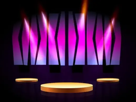 stage design 3d shiny light decoration violet backdrop