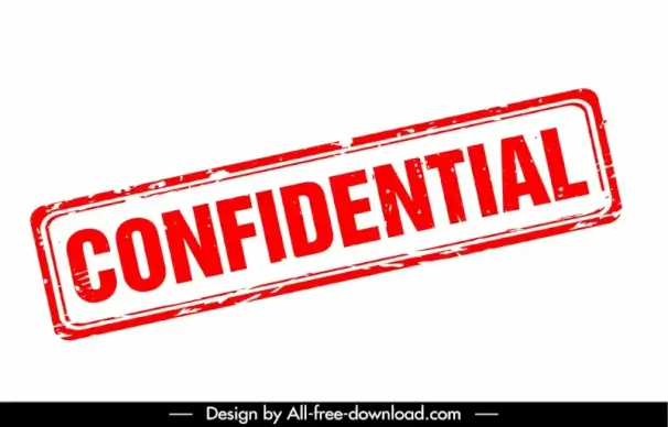 stamp confidential template flat rectangle border
