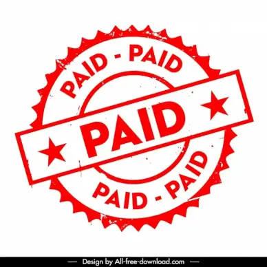 stamp paid sign template flat classical serrated shape