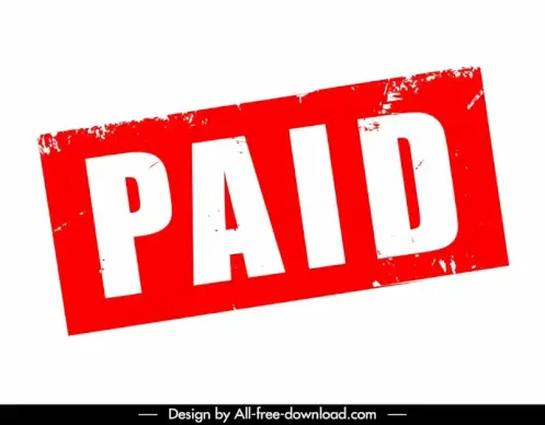 stamp paid template retro flat text rectangle shape 