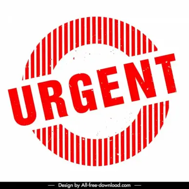 stamp urgent template striped circle classic