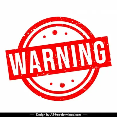 stamp warning template flat circle rectangular shape