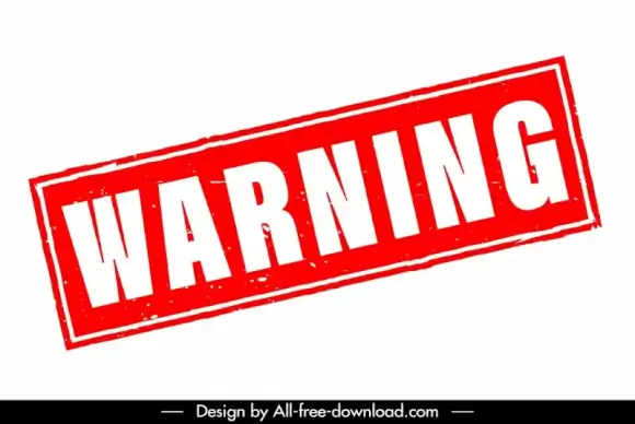 stamp warning template flat classic rectangular shape 