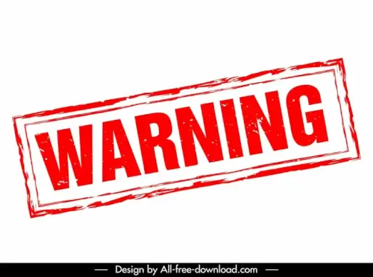 stamp warning template flat retro rectangular shape