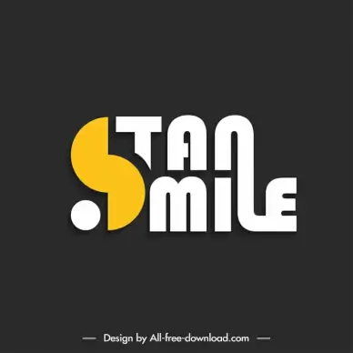 stan smile logo template contrast flat texts symmetric shape