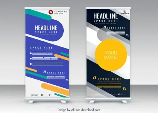 standee banner templates modern vertical scroll design