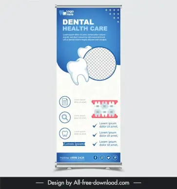 standee dental care template elegant bight checkered 