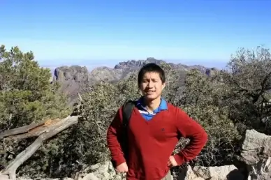 standing at the summit at big bend national park texas