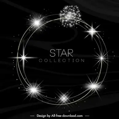 stars background template sparkling circle motion sketch