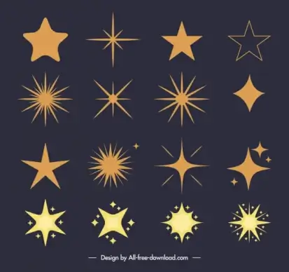 stars icons flat shapes classic design
