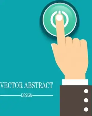 start concept banner hand button icons ornament
