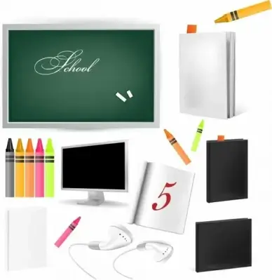 stationery design elements modern colored icons