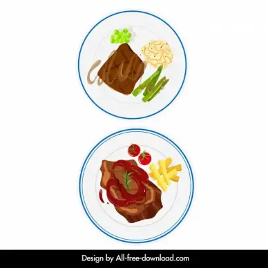  steak plates design elements flat elegance 