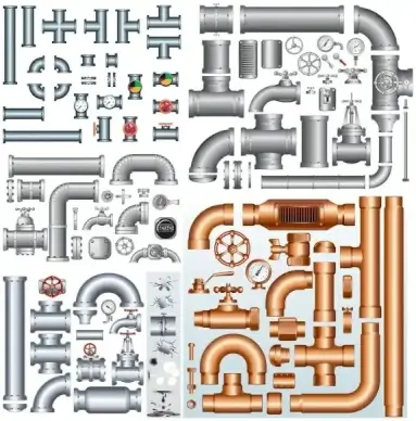 steel iron pipe vector