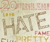 stencil word brushes