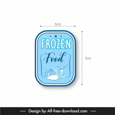 sticker frozen food template classical handdrawn food sketch