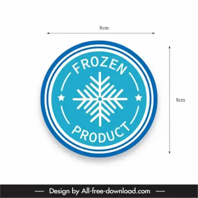 sticker frozen food template elegant flat symmetrical circle design