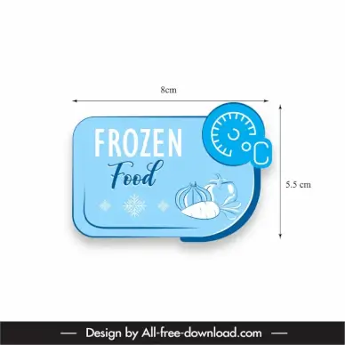 sticker frozen food template flat classical handdrawn food snowflakes sketch