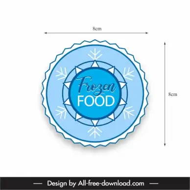 sticker frozen food template flat symmetric circle sketch